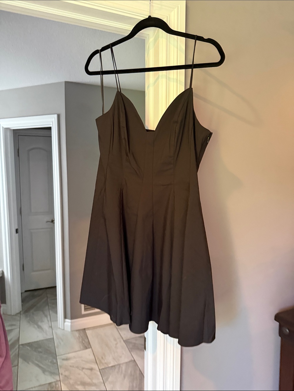 Express Black Mini Dress with Spaghetti Straps